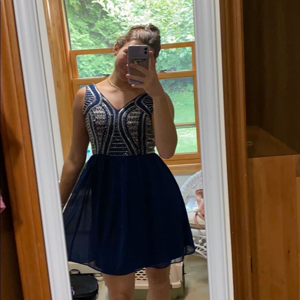 Navy Sequined Dress